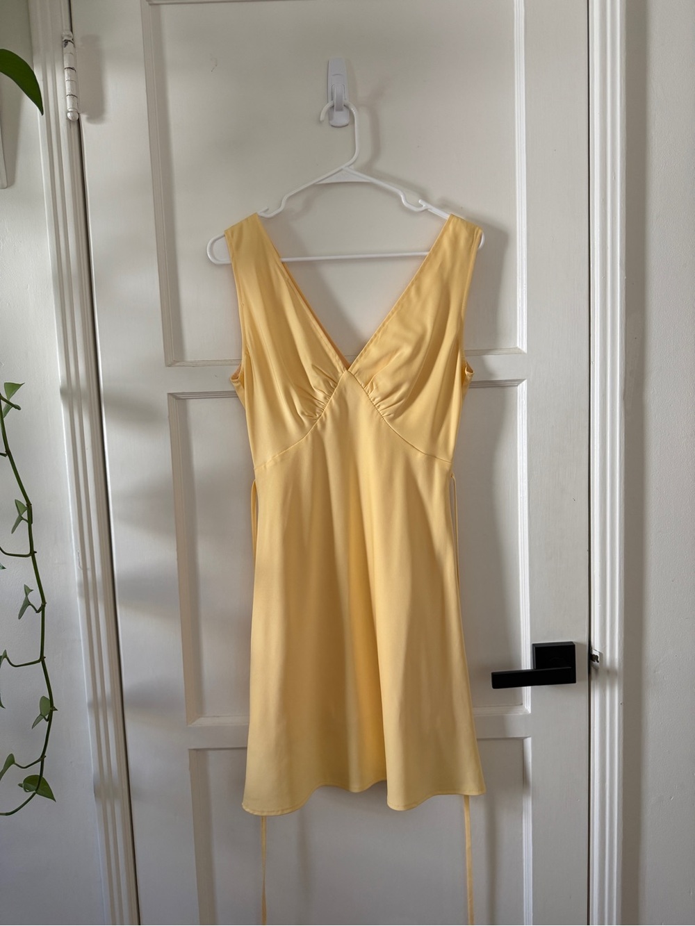 Peppermayo Soft Yellow V-Neck Mini Dress